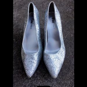 Sparkly silver heels